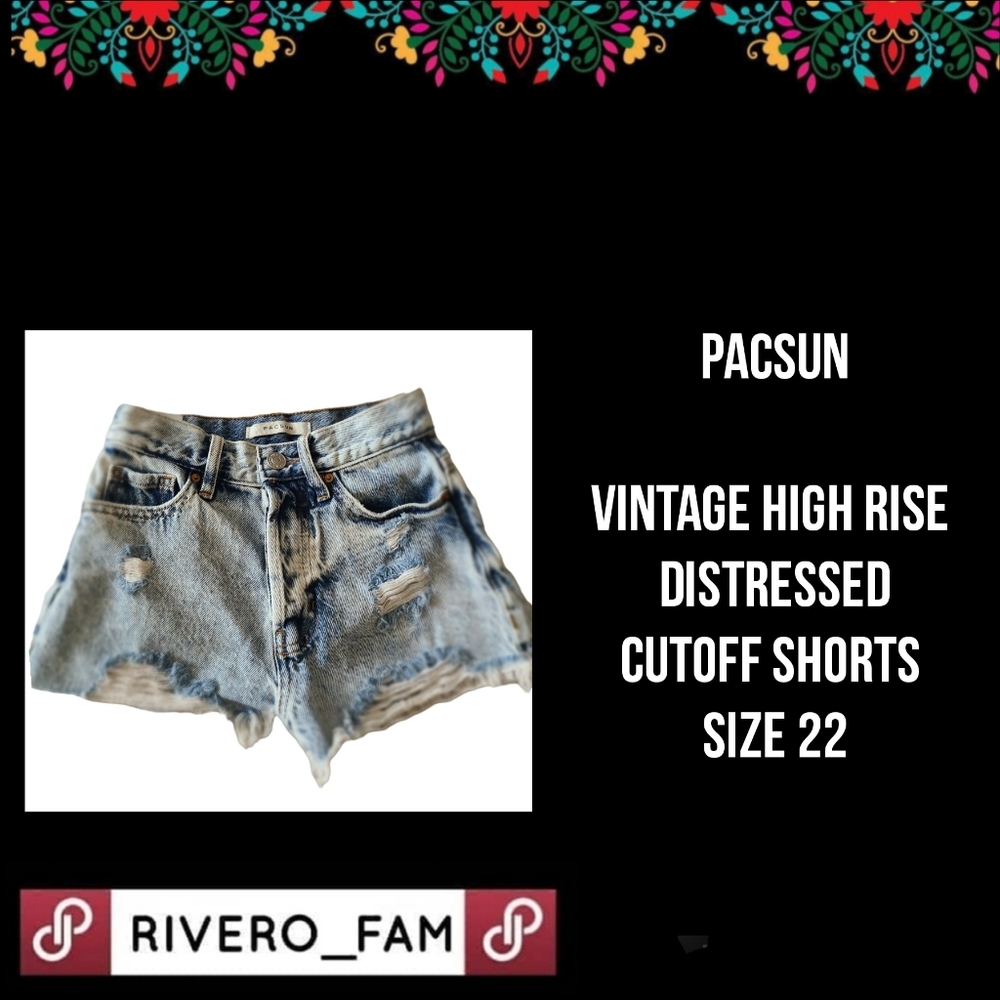PACSUN |VINTAGE HIGH RISE DISTRESSED CUTOFF SHORTS |  SIZE 22